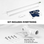 Load image into Gallery viewer, G128  6 Feet Tangle Free Spinning Flagpole (Silver) US Coast Guard Double Sided Brass Grommets Embroidered 3x5 ft (Flag Included) Aluminum Flag Pole