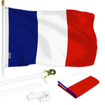 Load image into Gallery viewer, G128  6 Feet Tangle Free Spinning Flagpole (White) France Brass Grommets Printed 3x5 ft (Flag Included) Aluminum Flag Pole