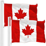 Load image into Gallery viewer, G128 2 Pack: Canada Canadian Flag  2x3 Ft  LiteWeave Pro Series Printed 150D Polyester  Country Flag, Vibrant Colors, Brass Grommets, Thicker and More Durable Than 100D 75D Polyester