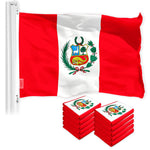 Load image into Gallery viewer, Peru Peruvian Flag 3x5 Ft 10Pack 150D Printed Polyester By G128