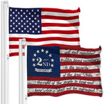 Load image into Gallery viewer, G128 Combo Pack: American USA Flag 3x5 Ft &amp; 2nd Amendment American Flag 3x5 Ft  Both LiteWeave Pro Series Printed 150D Polyester, Brass Grommets