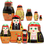 Load image into Gallery viewer, Polish Nesting Dolls Set 5 pcs Hand Painted Wooden Matryoshka Dolls in Polish

