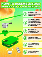 Load image into Gallery viewer, Green Hookah Set With Everything Premium Small Hookah Set For Travel With Case