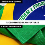 Load image into Gallery viewer, G128 Combo Pack: 6 Feet Tangle Free Spinning Flagpole (Silver) Brazil Brazilian Flag 3x5 ft Printed 150D Brass Grommets (Flag Included) Aluminum Flag Pole