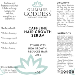 Organic Caffeine Hair Loss Hair Growth Stimulating Serum Rosemary Peppermint
