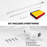 Load image into Gallery viewer, G128 Combo Pack: 6 Ft Tangle Free Spinning Flagpole (Silver) &amp; Romania Flag 3x5 Ft Printed 150D Polyester, Brass Grommets (Flag Included) Aluminum Flag Pole