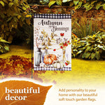 Load image into Gallery viewer, G128 Combo Pack: Garden Flag Stand Black 36 in x 16 in &amp; Garden Flag Fall Decoration Autumn Blessings Pumpkins and Flower Vases 12x18 DoubleSided Blockout Fabric