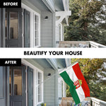 Load image into Gallery viewer, G128 Combo Pack: 6 Ft Tangle Free Spinning Flagpole (Silver) &amp; Hungary Coat of Arms Flag 3x5 Ft Printed 300D Polyester, Brass Grommets (Flag Included) Aluminum Flag Pole
