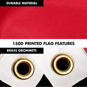 Combo Pack 6 Ft Tangle Free Aluminum Spinning Flagpole and Trinidad and Tobago