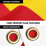 Load image into Gallery viewer, G128 Combo Pack: 6 Ft Tangle Free Spinning Flagpole (Silver) &amp; Macedonia Flag 3x5 Ft Printed 150D Polyester, Brass Grommets (Flag Included) Aluminum Flag Pole