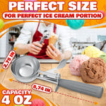 Load image into Gallery viewer, 4 oz Ice Cream Scoop with Trigger Release #8 – Stainless Steel Versatile Tool for Baking Cookies and Desserts  Durable Easy to Clean Dishwasher Safe Ergonomic Design for Precise Culinary Portions