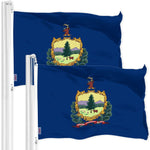 Load image into Gallery viewer, 2 Pack Vermont VT State Flag 3x5 Ft Printed 300D Polyester Indoor Outdoor
