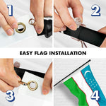 Load image into Gallery viewer, G128 Combo Pack: 6 Ft Tangle Free Spinning Flagpole (Black) &amp; Uzbekistan Flag 3x5 Ft Printed 150D Polyester, Brass Grommets (Flag Included) Aluminum Flag Pole