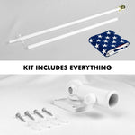 Load image into Gallery viewer, G128  5 Feet Tangle Free Spinning Flagpole (White) USA American Flag Brass Grommets Spun Polyester 2x3 ft (Flag Included) Aluminum Flag Pole