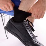 Load image into Gallery viewer, Cotton Diabetic Socks for Men 6 Pairs Size 13 15 Non Binding Thin Extra Wide Diabetic Ankle Socks Black