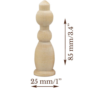 10 pcs Unfinished Wood Chess Pieces King Paint Your Own DIY Chess Keychain
