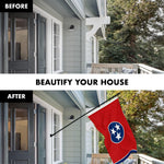 Load image into Gallery viewer, G128 Combo Pack: 6 Ft Tangle Free Spinning Flagpole (Black) &amp; Tennessee Flag 3x5 Ft Embroidered 220GSM Spun Polyester, Brass Grommets (Flag Included) Aluminum Flag Pole
