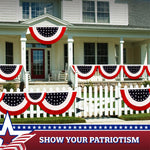 Load image into Gallery viewer, G128  5 Pack: USA Pleated Fan Flag 3x6FT Star Center Embroidered Polyester Stars and Stripes