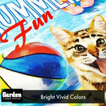 Load image into Gallery viewer, G128 Combo Pack: Garden Flag Stand Black 36x16 Inch &amp; Garden Flag Summer Fun with Cat in Pool 12x18 Inch