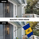 Load image into Gallery viewer, G128 Combo Pack: 6 Ft Tangle Free Aluminum Spinning Flagpole (Black) &amp; Barbados Barbadian Flag 3x5 Ft, LiteWeave Pro Series Printed 150D Polyester  Pole with Flag Included