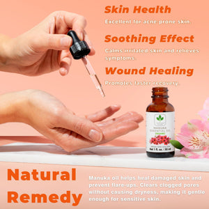 100% Pure Manuka Oil from New Zealand Therapeutic Grade Essential Oil for Wound