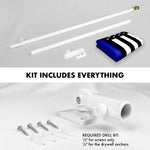 Load image into Gallery viewer, G128 Combo Pack: 6 Ft Tangle Free Aluminum Spinning Flagpole (White) &amp; Thin Blue Line Flag 3x5 Ft, LiteWeave Pro Series Printed 150D Polyester, 4 Corner Brass Grommets  Pole with Flag Included
