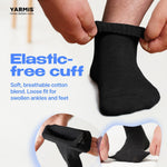 Load image into Gallery viewer, Mens Diabetic Socks Black Ankle Cut 9 12 Size 4 Pairs Loose Fitting Seamless Thin Cotton Diabetic Socks for Men