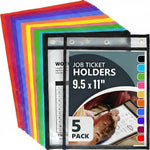 Load image into Gallery viewer, 5 Pack Dry Erase Pockets 10x13 Inch 3 Hole Clear Sheet Protector Pouches Dry Erase Pockets Reusable Sleeves Write and Wipe Pockets Pouches Plastic Sleeves for Paper Dry Erase Sheets