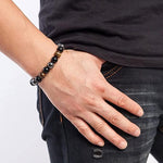 Load image into Gallery viewer, Black Obsidian Hematite Triple Protection Bracelet Blue Tiger Eye Beads Bracelets Lava Stone bracelets for Men and women 10MM or 8MM