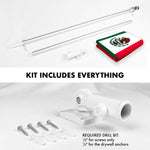 Load image into Gallery viewer, G128 Combo Pack: 6 Feet Tangle Free Spinning Flagpole (Silver) Mexico Mexican Flag 3x5 ft Printed 150D Brass Grommets (Flag Included) Aluminum Flag Pole