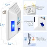 Load image into Gallery viewer, Ultrasonic Pest Control Repeller Plug in 2 Pack Device Repels Cockroach Cricket Bug Fruit Flies Deterrent Ultrasound Insect Mice Roach Rat Scorpion Bat Squirrel Rodent Spider Wasp