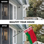 Load image into Gallery viewer, G128 Combo Pack: 6 Ft Tangle Free Aluminum Spinning Flagpole (Black) &amp; Belarus Belarusian Flag 3x5 Ft, LiteWeave Pro Series Printed 150D Polyester  Pole with Flag Included