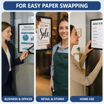 Load image into Gallery viewer, 12 Self Adhesive Sign Holder 11x17 with Magnetic Border Reusable Adhesive Frames Windows Magnetic Frames for Wall Display Peel &amp; Stick Document Sleeve Magnet Page Protector for Office School