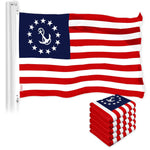 Load image into Gallery viewer, G128 5 Pack: American USA Yacht Ensign Flag  3x5 Ft  LiteWeave Pro Series Printed 150D Poly  Nautical Flag, Indoor/Outdoor, Vibrant Colors, Brass Grommets, Thicker and More Durable Than 100D 75D