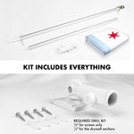 Load image into Gallery viewer, G128 Combo Pack: 6 Feet Tangle Free Spinning Flagpole (Silver) Chicago City Flag 3x5 ft Printed 150D Brass Grommets (Flag Included) Aluminum Flag Pole