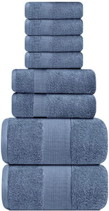 Resort Collection Soft Bath Towel Set 8 Pcs Luxury Hotel Plush Absorbent Cotton