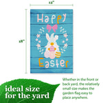 Load image into Gallery viewer, Garden Flag Happy Easter Rabbit Gnome with Eggs 12x18 inch Blockout Fabric
