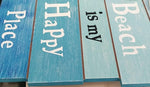 Load image into Gallery viewer, The Beach Is My Happy Place Beach Sign Beach Themed Decor For Home And Bathroom Nautical Wall Decor Wooden Sea Ocean Plaques