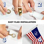 Load image into Gallery viewer, G128 Combo Pack: 6 Ft Tangle Free Aluminum Spinning Flagpole (White) &amp; American USA Yacht Ensign Flag 3x5 Ft, ToughWeave Series Embroidered 300D Polyester  Pole with Flag Included