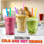 Load image into Gallery viewer, Large Pack of 300 Boba Straws Individually Wrapped – Thick Smoothie Straws Disposable for Milkshakes Bubble Tea Ice Lattes &amp; Lemonade Bar Supplies – (0.4  Wide 9.25  Tall) 8 Colors Smooth Edges