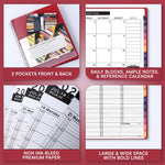 Load image into Gallery viewer, 2026 Appointment Book &amp; Planner 8.5 x 11 inch Large Maroon Tabbed Daily Hourly Weekly Planner Schedule Book 15 Minute time Slots Business &amp; Personal Planner Jan 2026 Dec 2026
