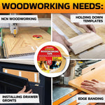 Load image into Gallery viewer, Double Sided Woodworking Tape 10 Pack 1 Inch x 120 Ft Wood Crafter Sticky Tool Two Side Adhesive for Router Templates Removable &amp; Residue Free
