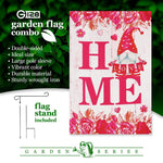 Load image into Gallery viewer, G128 Combo Pack: Garden Flag Stand Black 36 in x 16 in &amp; Garden Flag Happy Valentine's Day Decoration Gnome Holding Love Sign 12x18 DoubleSided Blockout Fabric