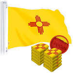Load image into Gallery viewer, G128 10 Pack: New Mexico NM State Flag  2x3 Ft  StormFlyer Series Embroidered 220GSM Spun Polyester  Embroidered Design, Indoor/Outdoor, Brass Grommets, Heavy Duty, All Weather