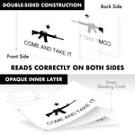 Load image into Gallery viewer, G128 Combo Pack: 6 Ft Tangle Free Aluminum Spinning Flagpole (Black) &amp; Come and Take It Rifle White Flag 3x5 Ft, Double ToughWeave Series Double Sided Embroidered 210D Polyester  Pole with Flag