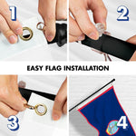 Load image into Gallery viewer, G128 Combo Pack: 6 Ft Tangle Free Spinning Flagpole (Black) &amp; Guam Flag 3x5 Ft Printed 150D Polyester, Brass Grommets (Flag Included) Aluminum Flag Pole