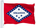 Load image into Gallery viewer, G128 Arkansas State Flag  3x5 feet  Printed 150D Indoor/Outdoor, Vibrant Colors, Brass Grommets, Quality Polyester, Much Thicker More Durable Than 100D 75D Polyester