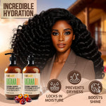 Load image into Gallery viewer, Batana Oil Shampoo and Conditioner Set Thickening Sulfate Free Formula for Women Men 16 Fl Oz Pack of 2 Volumizing Moisturizing Professional Salon Care Products for Fine Thinning Hair