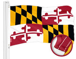 Load image into Gallery viewer, G128 Maryland MD State Flag  2.5x4 Ft  ToughWeave Series Embroidered 300D Polyester  Embroidered Design, Indoor/Outdoor, Brass Grommets
