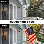 Load image into Gallery viewer, G128 Combo Pack: 6 Ft Tangle Free Aluminum Spinning Flagpole (Silver) &amp; Bennington 76 TeaStained Flag 3x5 Ft, ToughWeave Pro Series Embroidered 420D Polyester  Pole with Flag Included